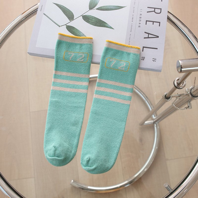 Korean Cartoon Striped Socks for Women