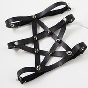 Sexy Pentagram Garter Belt for Women - Red Black & Yellow