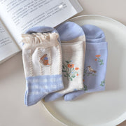 Soft Peach Cartoon Socks Cute Girl Fruit Socks for Women