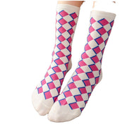 Breathable Female Plaid Socks for Women