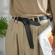 Versatile Khaki Leather Belt for Men and Women