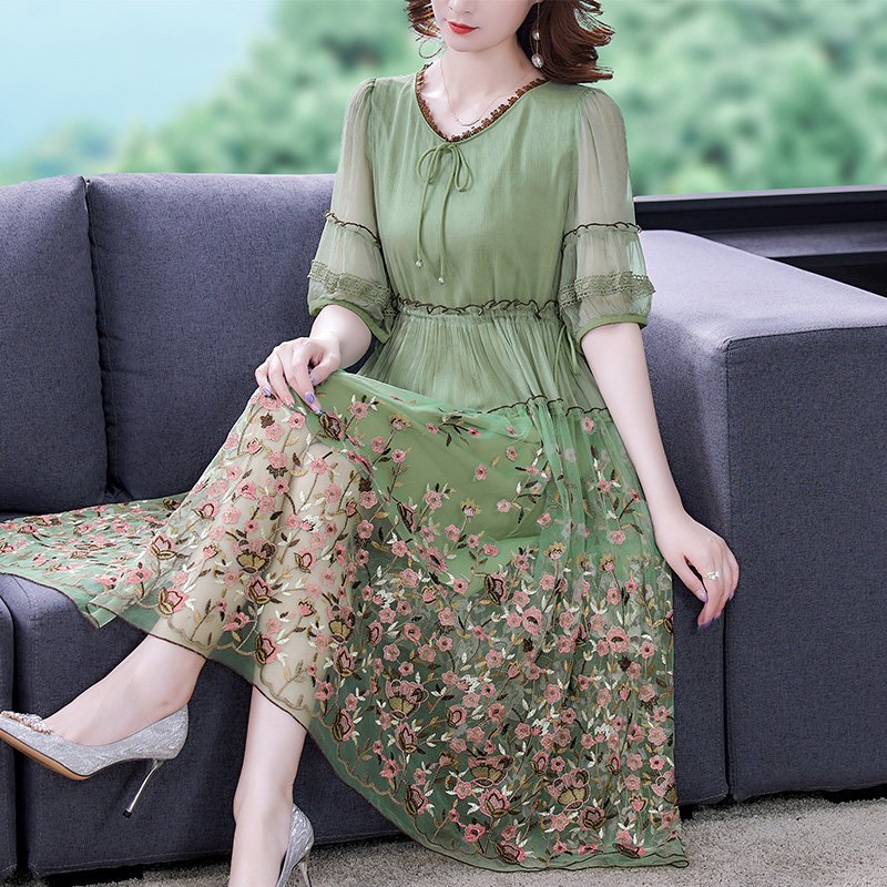 Black and Green Summer Silk Jumpsuit for Women