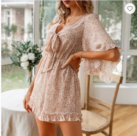 Floral Wide-leg High-waisted V-neck Pants for Women