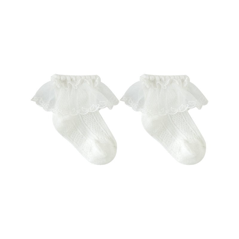 Breathable Baby Socks for Girls - Ultra-Thin Mesh Lace Socks
