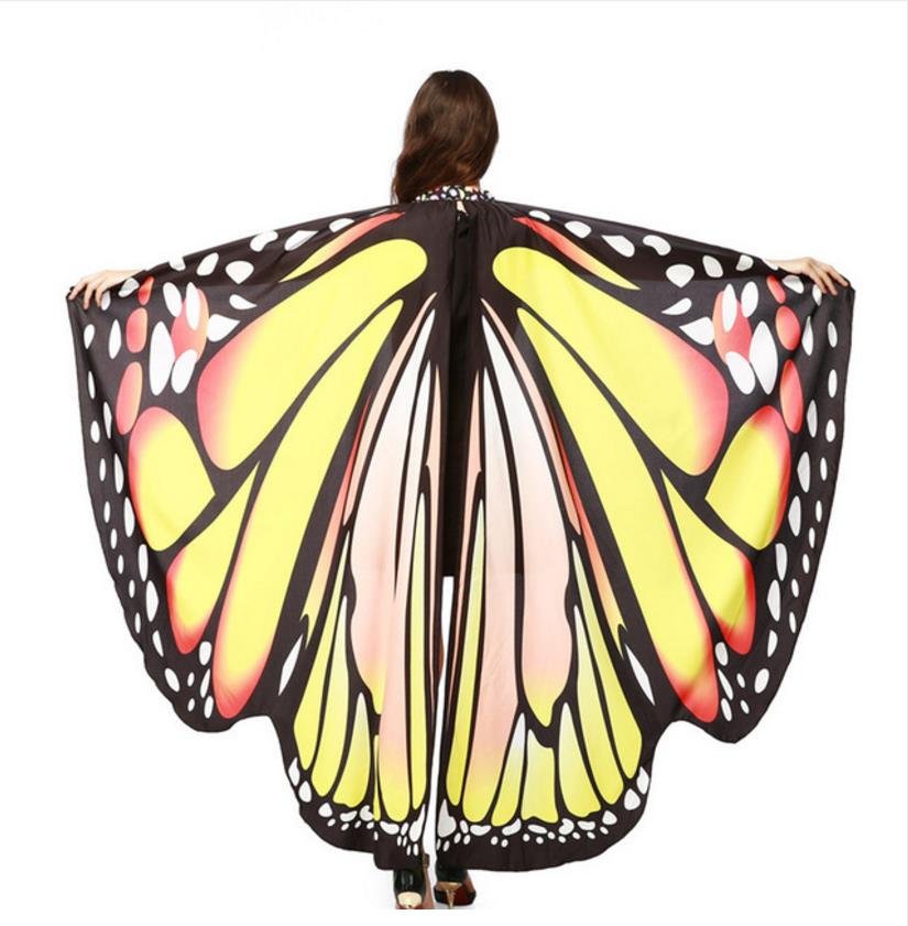 Rainbow Belly Dance Wings Scarf