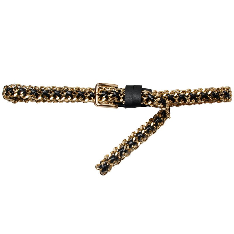 Gold and Silver Metal Woven Belt for Women - Versatile Fashion Waist Chain