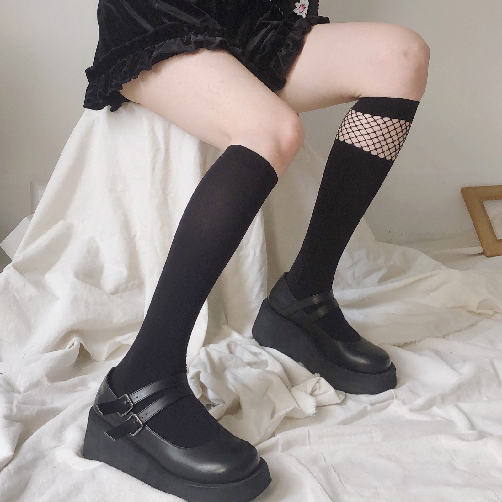 Shaping Fishnet Calf Socks for Women