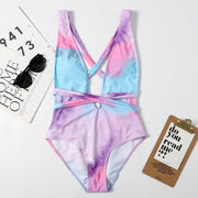 Sexy Gradient Deep V One-piece Swimsuit for Women