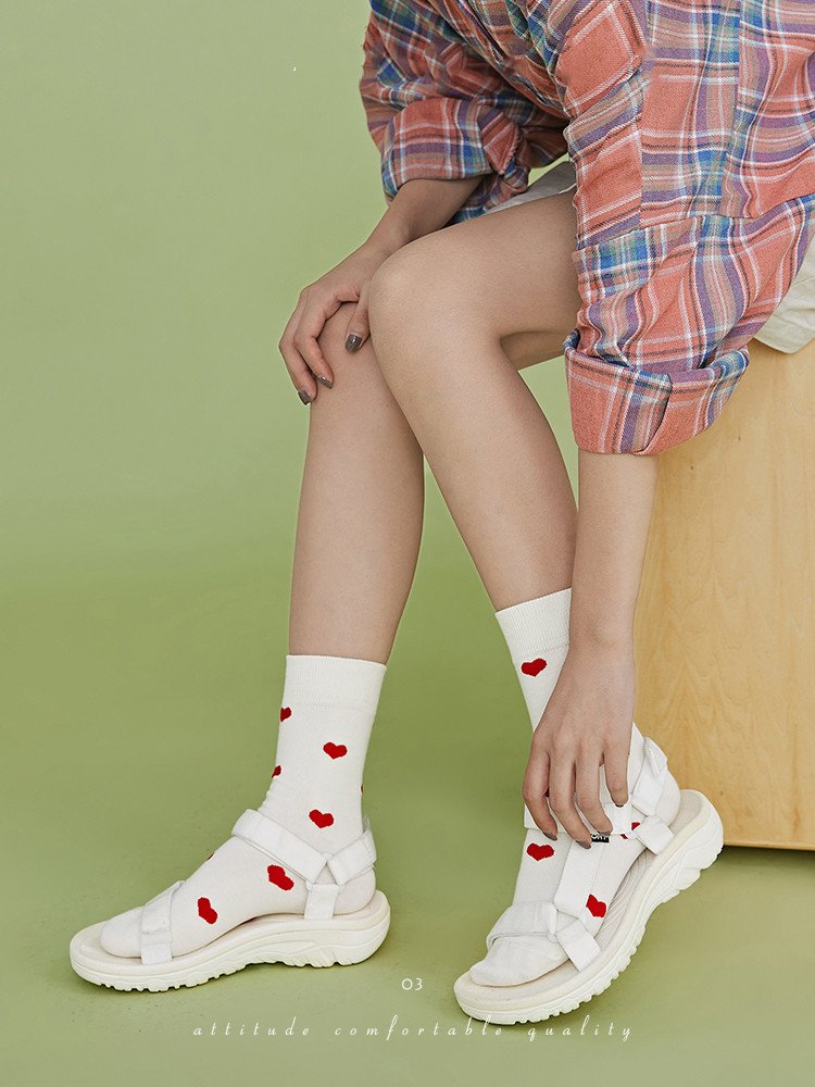 Striped Cotton Socks for Women - Spring & Summer Trendy Skateboarding Style