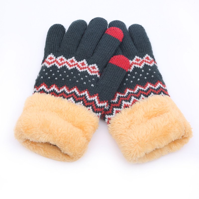 Warm Jacquard Gloves for Women