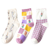 Floral Lace Women's Tube Socks - Breathable & Moisture-Wicking