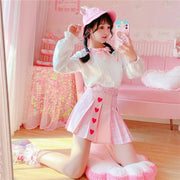 Plaid Mini Skirt High-Waisted Lolita Cosplay for Women