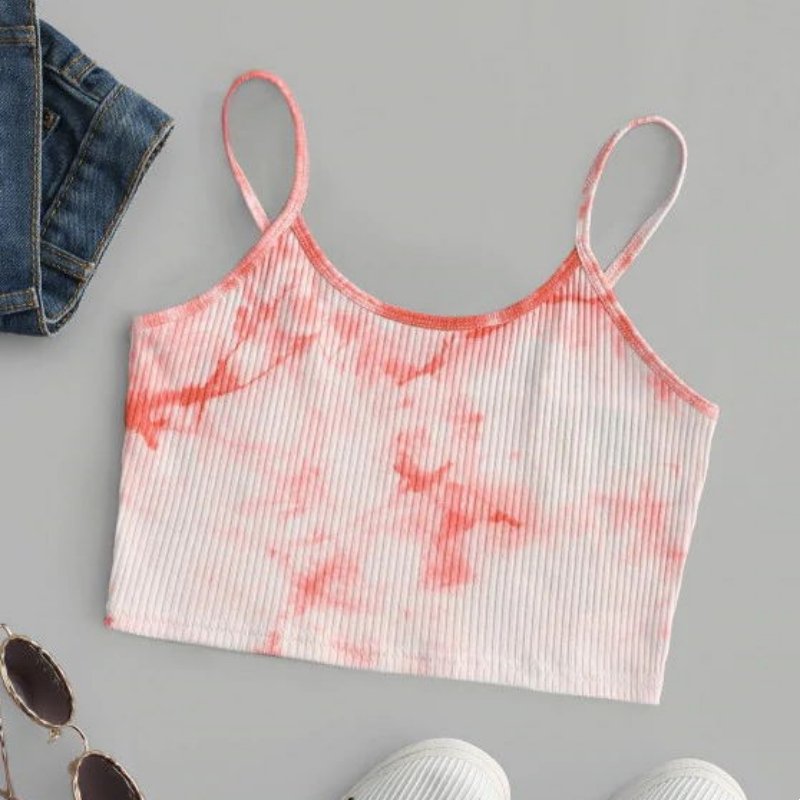 Tie-Dye Sling Top with Elastic Strap