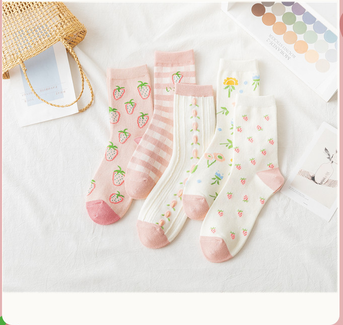 Autumn Fruit Socks for Women - Kawaii Style