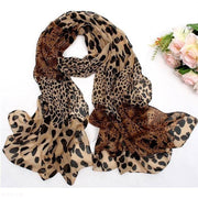 Leopard Print Silk Scarf for Women