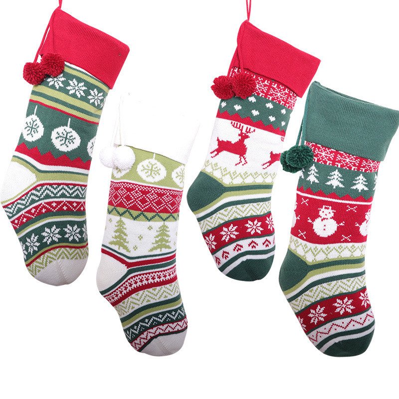 Cozy Knitted Christmas Stocking Candy Bag