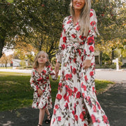 Mother-Daughter Floral Print Dress Set