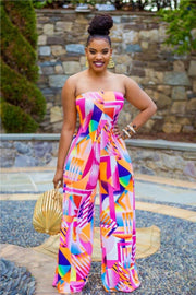 Sexy Big Horn Print Jumpsuit for Women