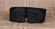 Rose Buckle Women's Belts Elastic Wide Waist Belts