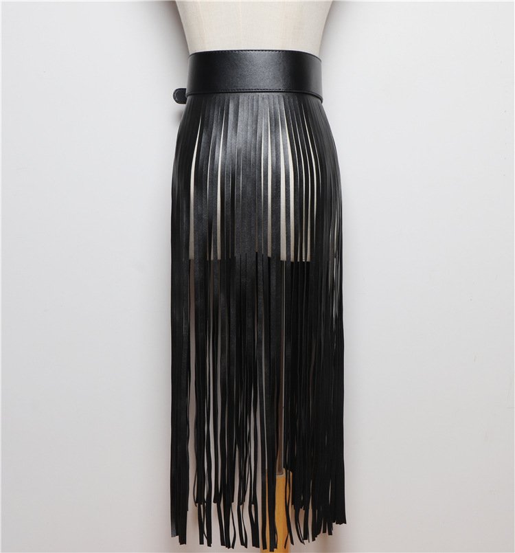 Universal Black Leather Belt for Women