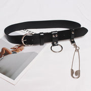 Leather Belt with Keychain Pendant, Universal Fit for Men and Women