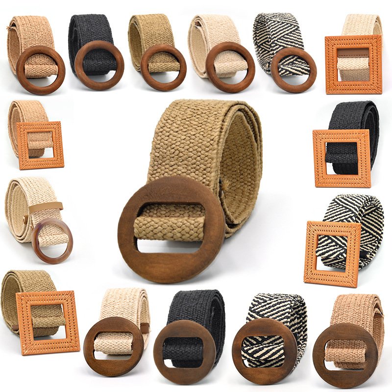 Linen Boho Woven Belt for Women