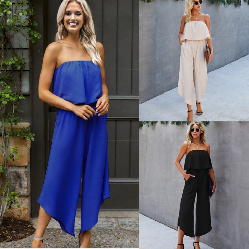 Off-Shoulder Cropped Jumpsuit for Women