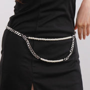 Stunning Snake-shaped Pendant Belt with Double Pearl Girdle
