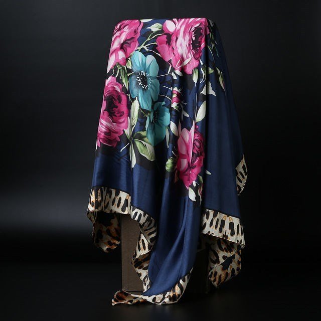 All-Season Large Square Silk Scarf - Soft & Breathable