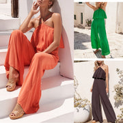 Elegant Cotton Jumpsuit with Ruffles