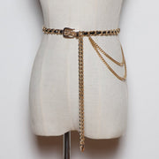 Stylish Chain Belt for Women - Adjustable Waist Chain with Metal Braid
