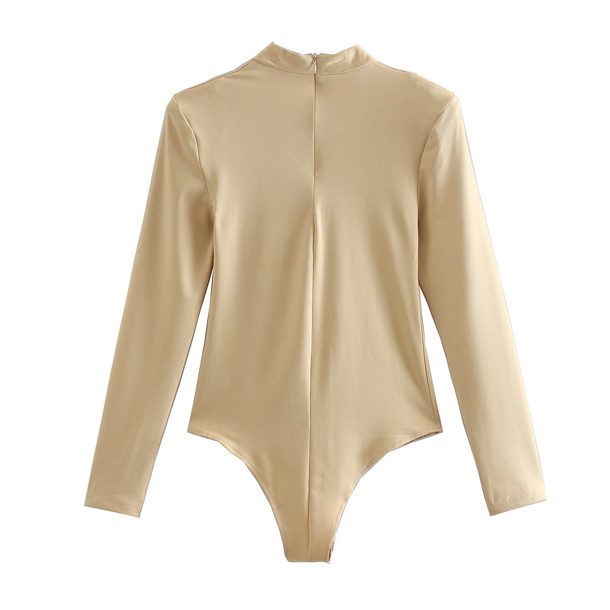 Long-sleeved knotted shoulder pad bodysuit