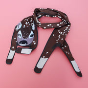 Wild Animal Print Silk Scarf with Hair Band