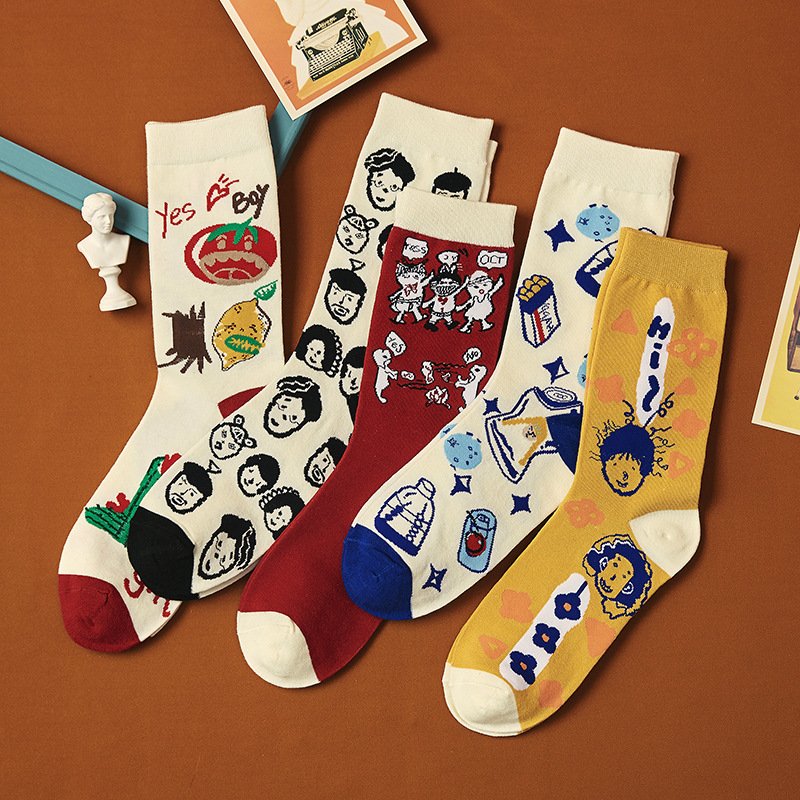 Vibrant Cartoon Socks for Women