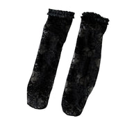 Retro White Calf Socks for Women - Breathable & Ultra-Thin