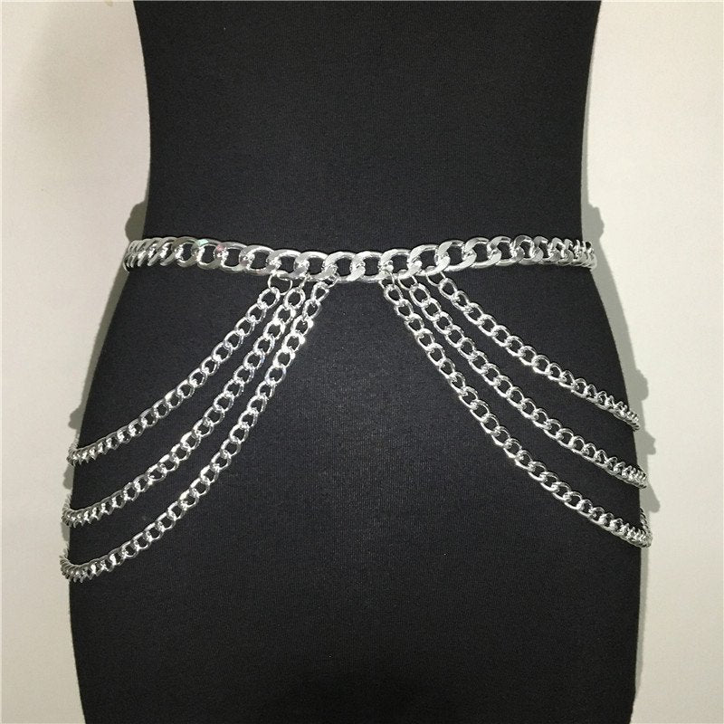 Stunning Gold or Silver Metal Waist Chain