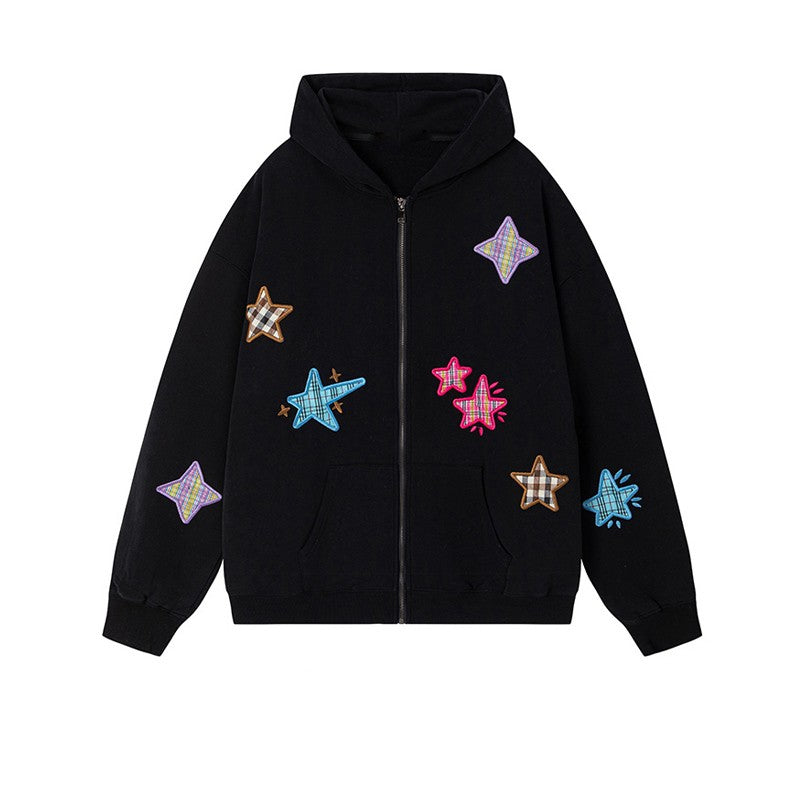 Women's Embroidered Loose Hoodie - Cozy Autumn & Winter Wear