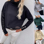 Cozy High-Neck Multi-Panel Pullover Sweater