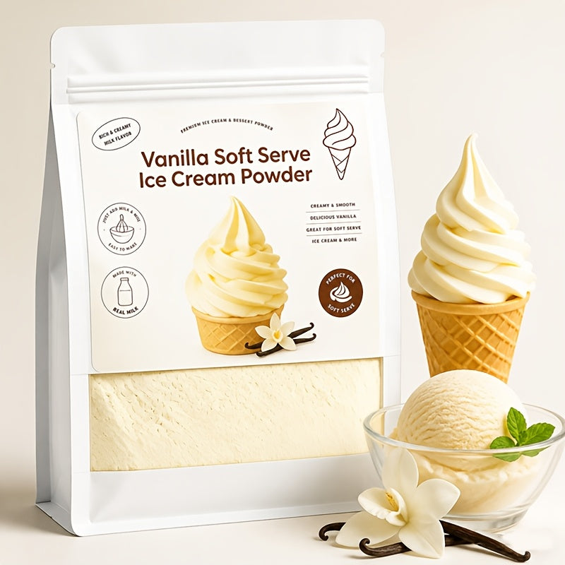 Vanilla Soft Serve Ice Cream Powder with Real Milk Base for Home & Commercial Machines