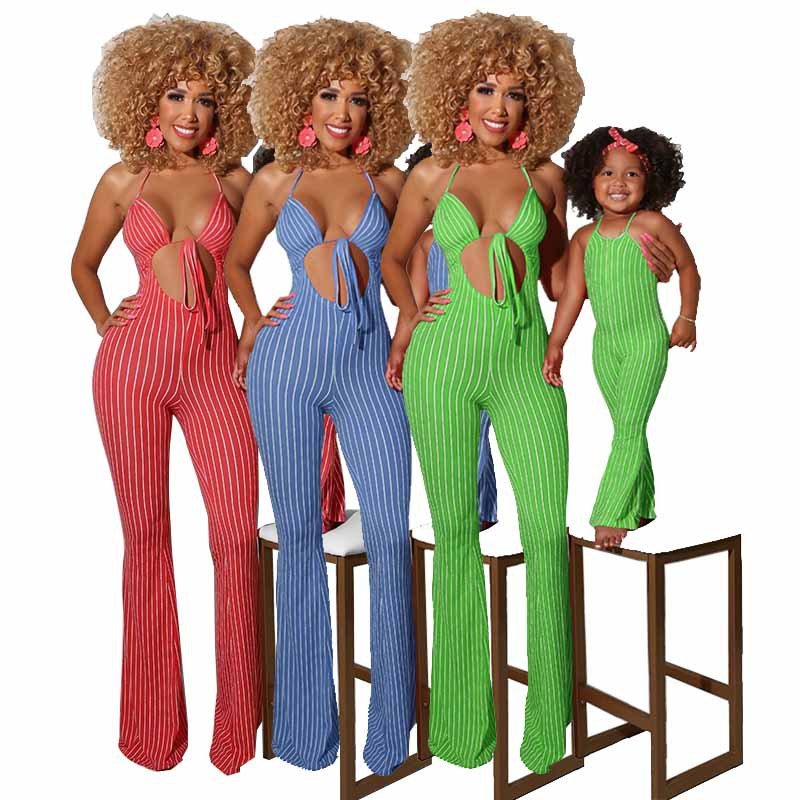 Family Striped Suit Set - Perfect Match for Parents & Kids