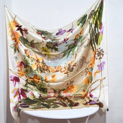 Luxurious 135CM Square Silk Scarf