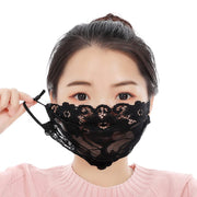 Adjustable Lace Flower Mask for Women, Dustproof & Breathable