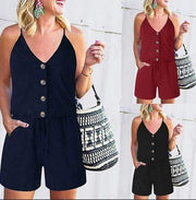 Lace-Up Casual Women's Jumpsuit