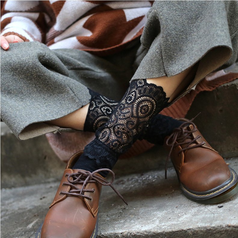 Lace Peacock Socks for Women Spring Autumn