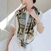 Soft Silk Square Scarf for Women - Powder Blue