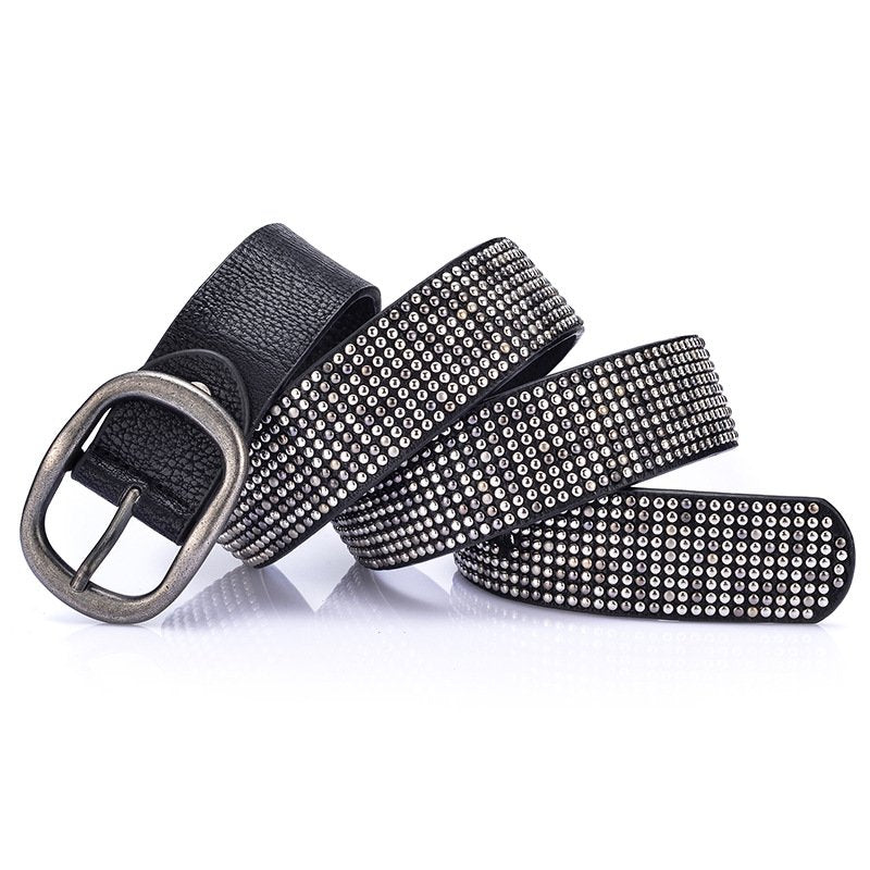 Wide Rivet Decorated Fashion Belt for Women