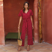 Polka-dot Print High-waist Fashion Trousers for Women