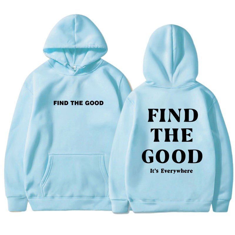 Cozy Brushed Letter Print Pullover Hoodie for Women