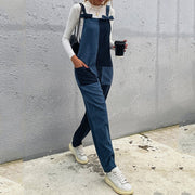 Casual Long Jumpsuit with Symmetrical Straps