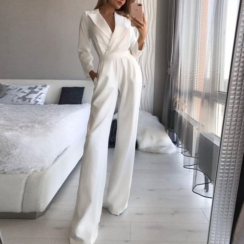 New Spring Solid Color Jumpsuit for Women, Slim Bodysuit Style